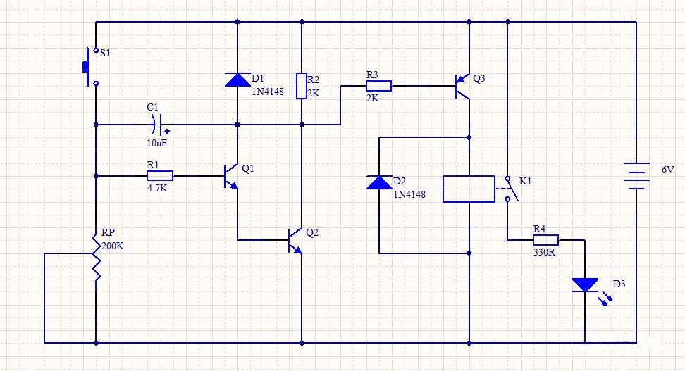 三極管開關(guān)延時電路