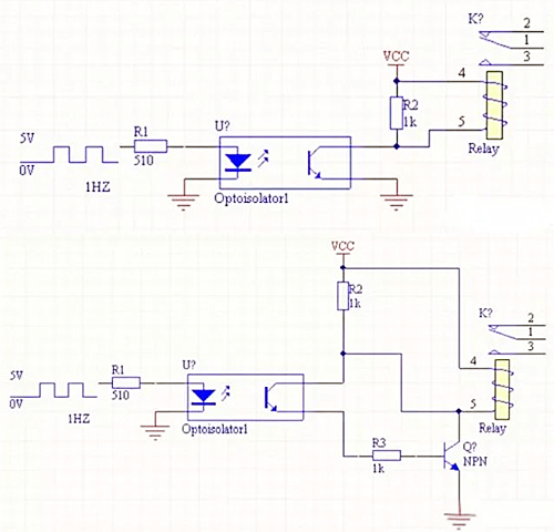 光耦驅(qū)動繼電器電路