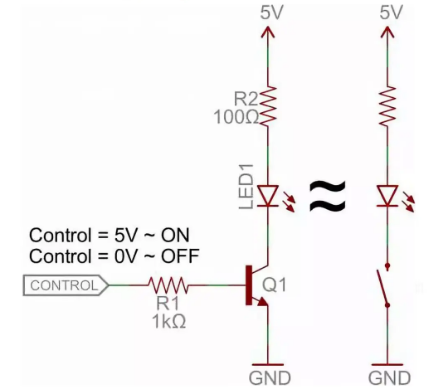 三極管開(kāi)關(guān)電路